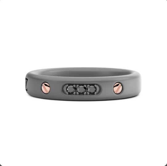 Ring Zancan Eternity Titanium in Titanium Diamante Black 0.08 Ct ETA220-R - ETA220-R